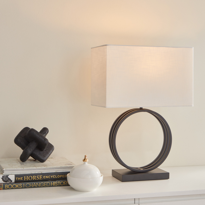 Olimpia Circle Table Lamp on display