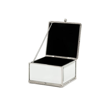 Opened Silver Mirror Jewellery Box