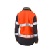 Orange Bisley Womens Long Sleeve Taped Two Tone Hi Vis V-neck Polo Back Profile