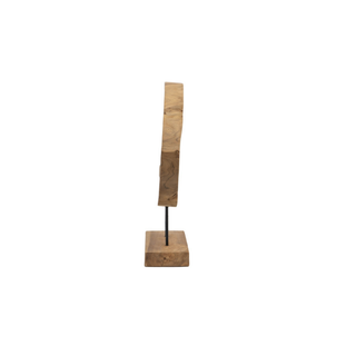 Organic Wood Disc Table Decor Side Profile