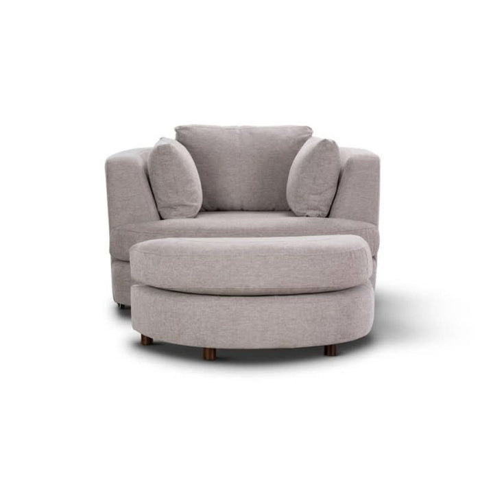 Orlando Swivel Chair & Ottoman Duo Steel