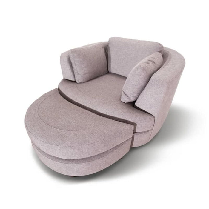 Orlando Swivel Chair & Ottoman Duo Steel Upper Profile