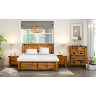 Outback King Bed Ensemble Kit with Tallboy & Bedsides Bedroom Suite