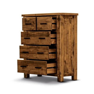 Outback Tallboy Majestic Storage Pine Oak Timber With open Drawers