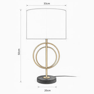 Oxford Metal Lamp In Gold And White Shade Dimensions