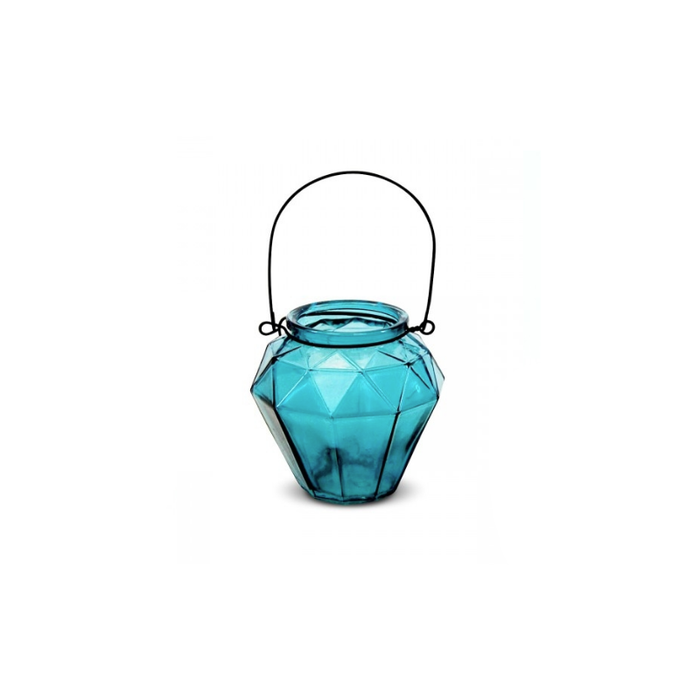 Paddington Glass Candle Holder Style 1 in Blue