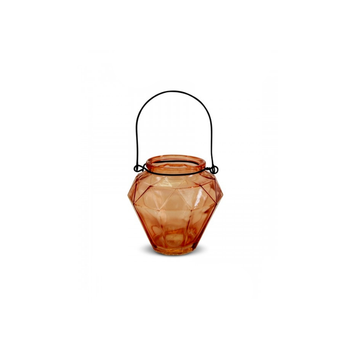 Paddington Glass Candle Holder Style 1 in Orange