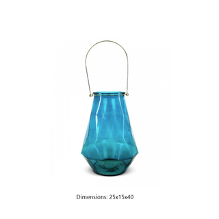 Paddington Glass Candle Holder Style 4 in Blue