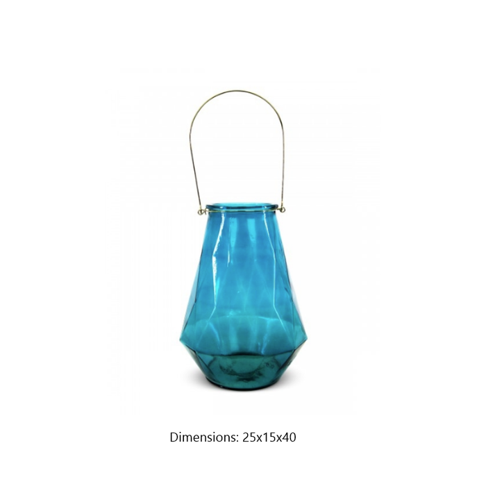 Paddington Glass Candle Holder Style 4 in Blue