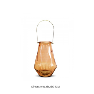 Paddington Glass Candle Holder Style 4 in Orange