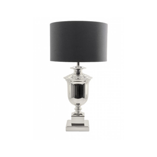 Paddington Silver Table Lamp with Black Shade