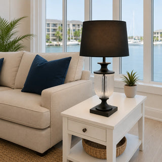 Palm Isles Lamp Setup In a Classic Living oom With Beach View