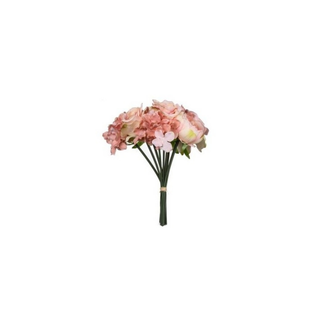 Pink Peach Peony With Hydrangea And Roses Bouquet
