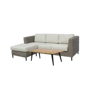 Portia Grey Wicker Reversible Chaise Sofa with Table