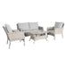 Priestly Elegance 4 Piece Light Grey Outdoor Sofa Ensemble