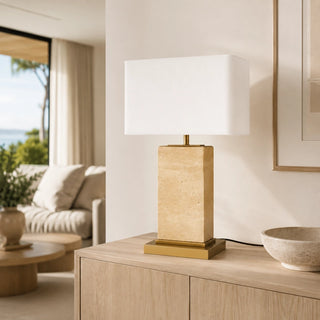 Raffle Front Desk Lamp on Console