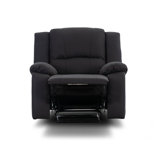Reclined Captain Single Electric Recliner Sofa In Jet Black Front Profile