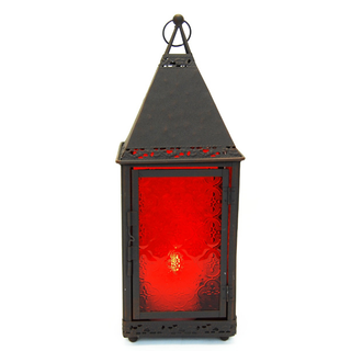 Red Square Morocco Lantern With Rustic Look