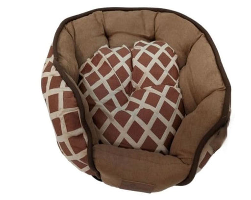 Reversible Round Diamond Puppy Pet Bed