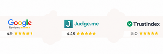 Rating given by customers on google, judge me and trust index