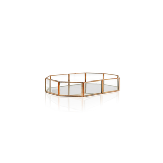 Rose Gold Mirror Glass Tray Side view