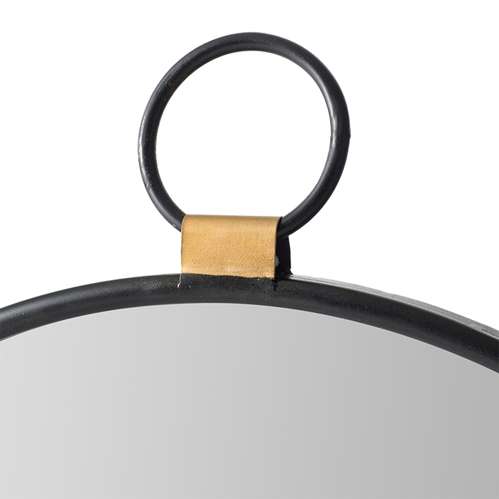 Round Stopwatch Framed Wall Mirror Top
