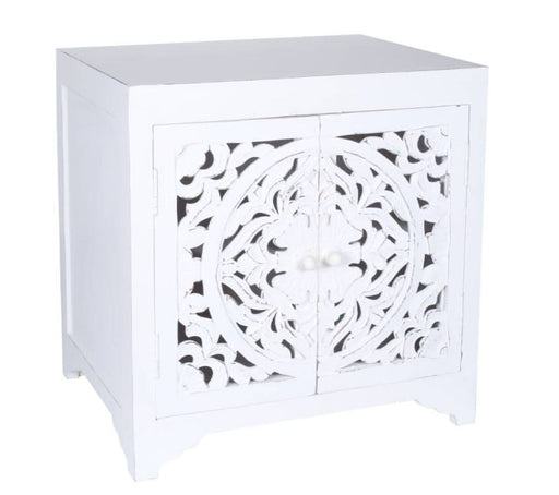 Royal Charm Antique White Bedside Table by Dias 