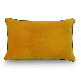 Saffron Cushion with Green Piping 40x60cm