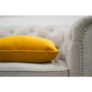 Saffron Velvet Cushion Close-up