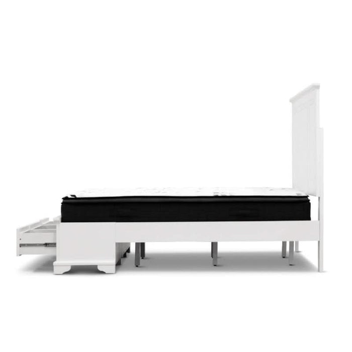 Sala White Storage Bed Side View