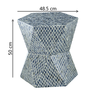 Sapphire Dreams: Diamond Shaped Blue & White Stool Dimensions