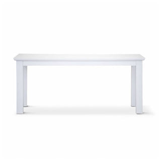 Seaside Serenity Brushed White Coastal Dining Table Side Profile