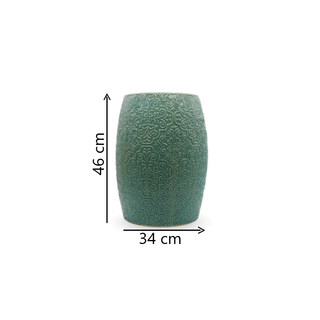 Seaside Serenity: Hamptons Ocean Blue Lace Ceramic Stool Dimensions