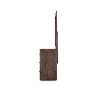 Sedona Elegance Dresser and Mirror Ensemble in Grey Stone Side Profile