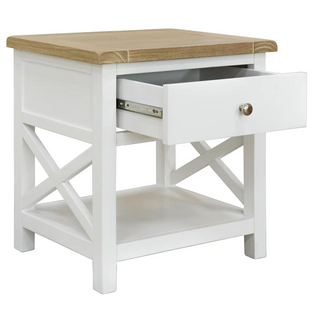 Shellwood Bedside Table with Open Drawer
