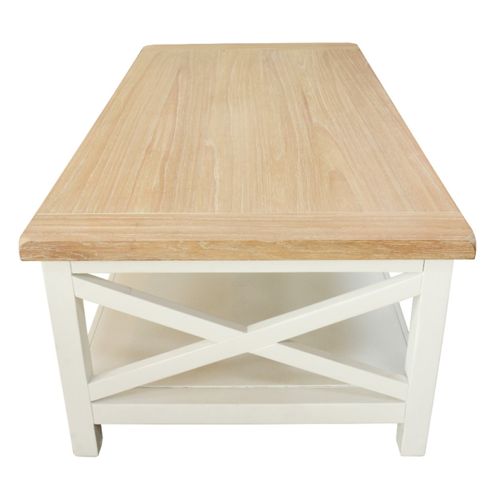 Shellwood Coffee Table 120X60X40cm - Oak/White Side Look