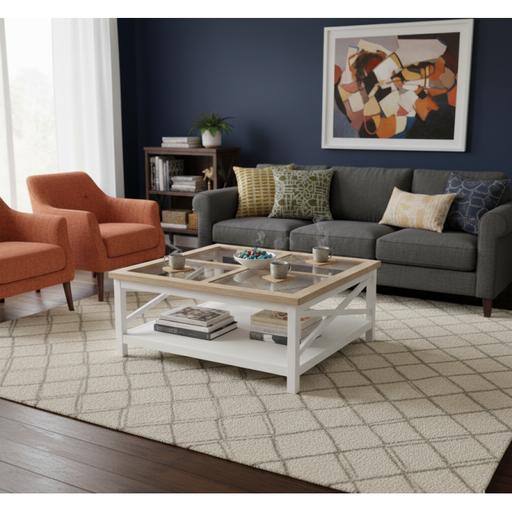 Shellwood Square Coffee Table - Oak/White