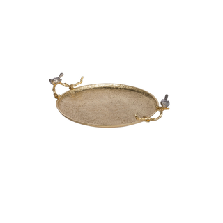 Shinning Gold Decoration Oval Tray