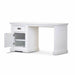 Shoreline Haven Brushed White Acacia Coastal Desk Open Cabinet