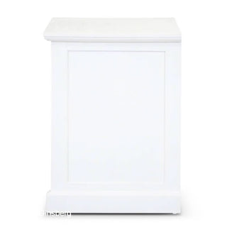 Shoreline Haven Brushed White Acacia Coastal Desk Side Profile