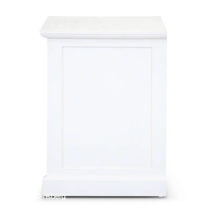 Shoreline Haven Brushed White Acacia Coastal Desk Side Profile