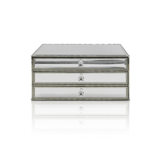 Silver Bevelled Jewellery Box with Drawers