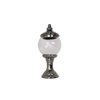 Silver Stem Glass Jar