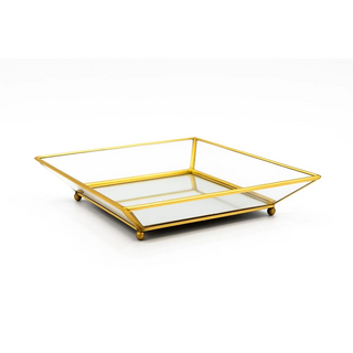 Small Brass Bevelled Glass Tray