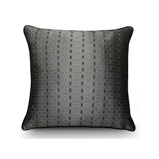 Smooth Metallic Grey and Black Cushion 55 x 55 cm