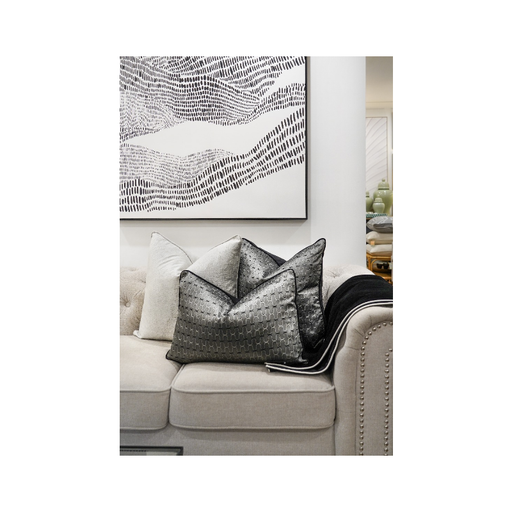 Smooth Metallic Grey and Black Cushion Collection