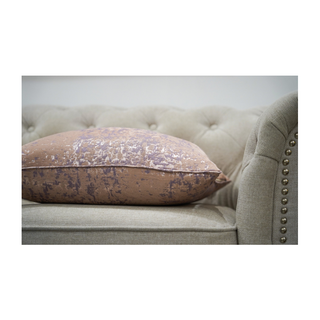 Soft Pink and Lilac Accent Cushion on sofa