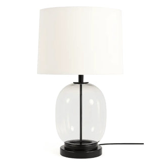 Soho Glass Lamp Black Touch White Shade