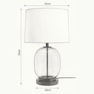 Soho Glass Lamp Black Touch White Shade Dimensions