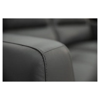 Sonoma Gunmetal 2 Seater Leather Lounge Side Close-up